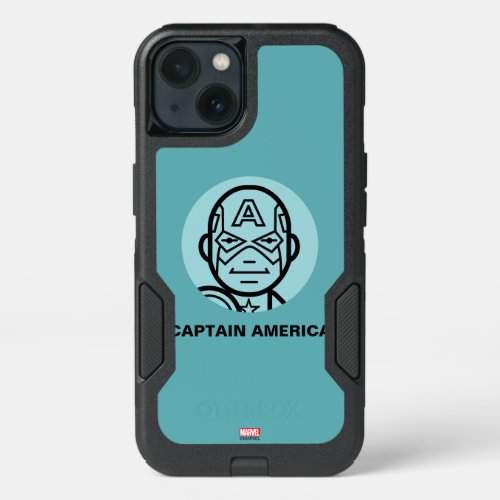 Captain America Stylized Line Art Icon iPhone 13 Case