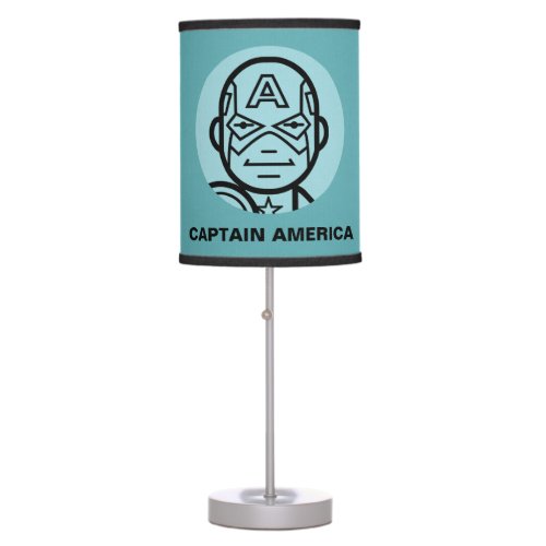 Captain America Stylized Line Art Icon Table Lamp