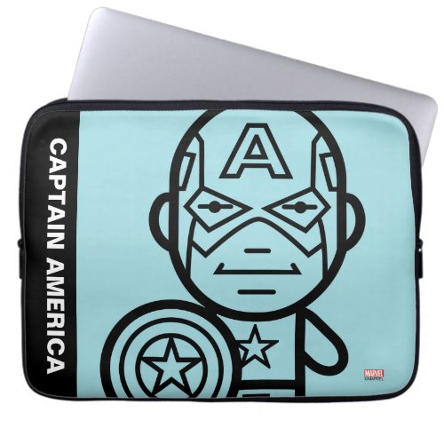 Captain America Stylized Line Art Laptop Sleeve