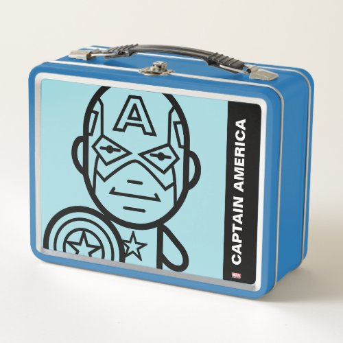 Captain America Stylized Line Art Metal Lunch Box