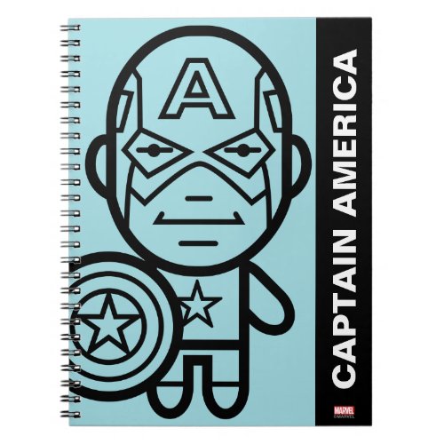 Captain America Stylized Line Art Notebook