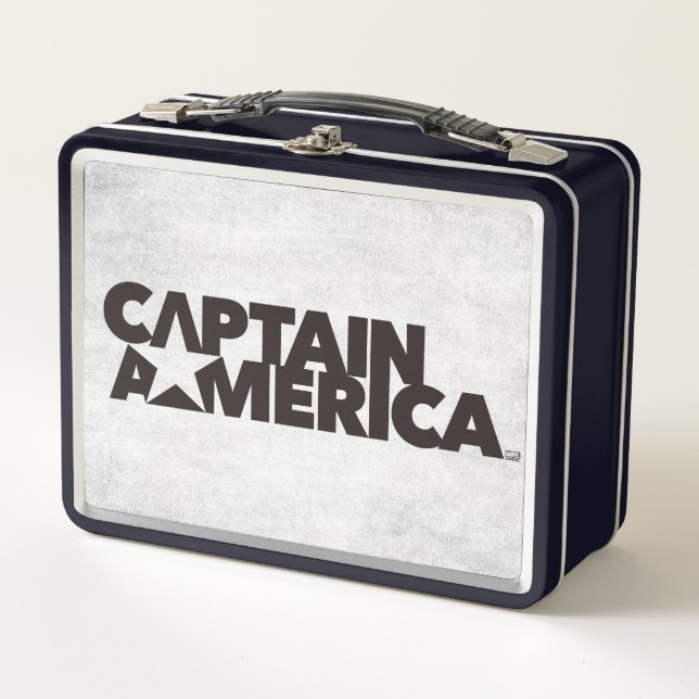 Captain America Stylized Star Name Graphic Metal Lunch Box (Front)