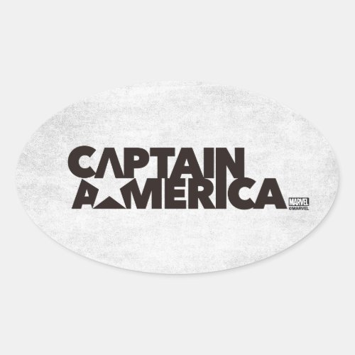 Captain America Stylized Star Name Graphic Oval Sticker