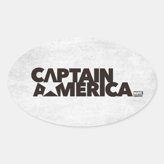 Captain America Stylized Star Name Graphic Oval Sticker (Front)