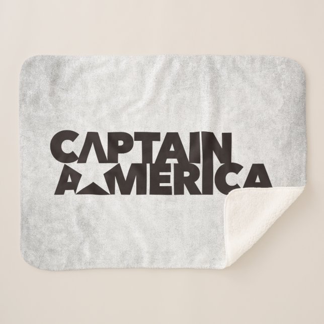 Captain America Stylized Star Name Graphic Sherpa Blanket (Front (Horizontal))