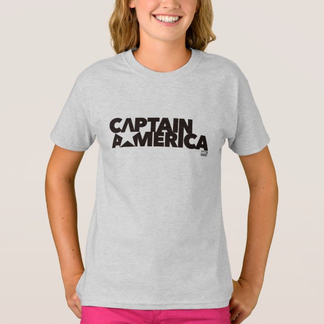 Captain America Stylized Star Name Graphic T-Shirt (Front)