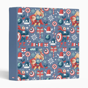 Captain America & Thor Holiday Gift Pattern 3 Ring Binder
