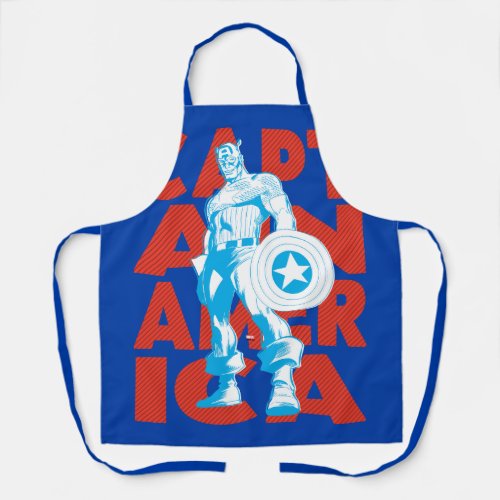 Captain America Typography Character Art Apron