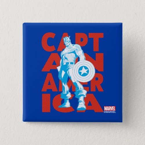 Captain America Typography Character Art Button