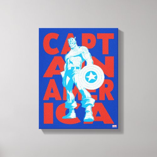 Captain America Typography Character Art Canvas Print