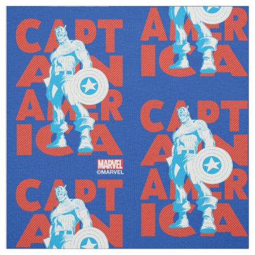 Captain America Typography Character Art Fabric