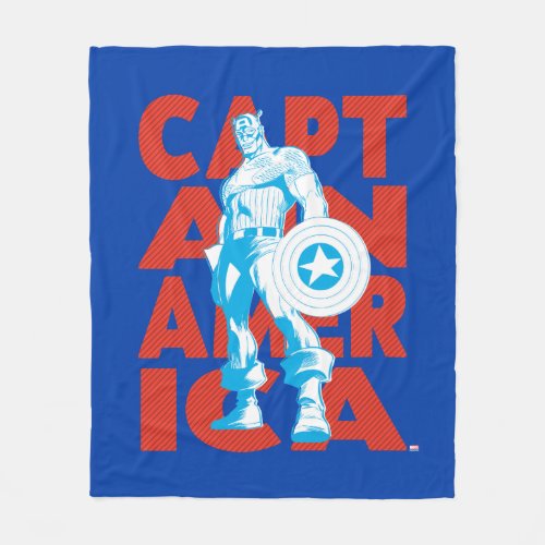 Captain America Typography Character Art Fleece Blanket