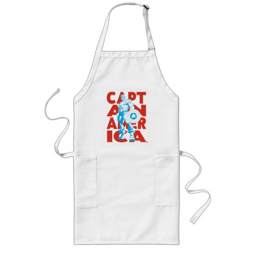 Captain America Typography Character Art Long Apron