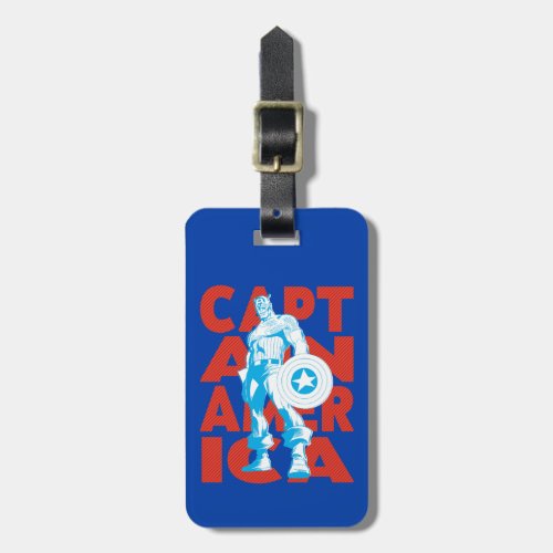 Captain America Typography Character Art Luggage Tag
