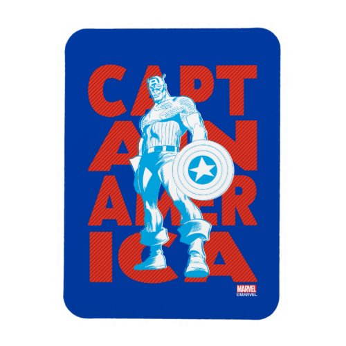 Captain America Typography Character Art Magnet