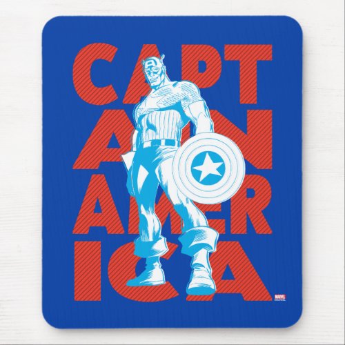 Captain America Typography Character Art Mouse Pad