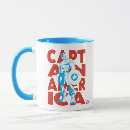 Captain America Typography Character Art Mug