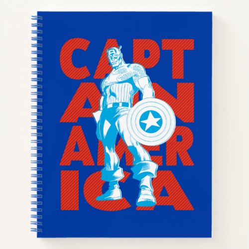 Captain America Typography Character Art Notebook