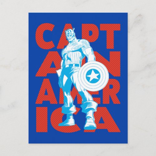 Captain America Typography Character Art Postcard