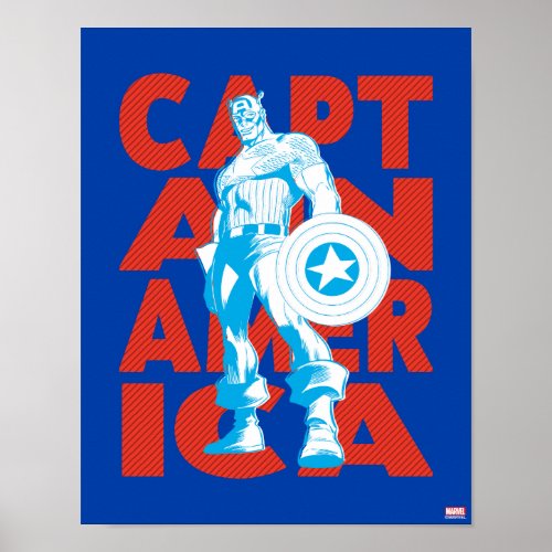 Captain America Typography Character Art Poster