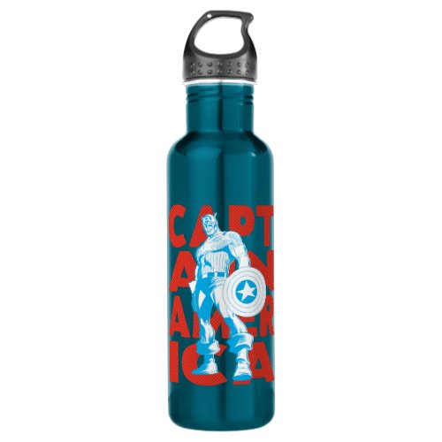 Captain America Typography Character Art Stainless Steel Water Bottle