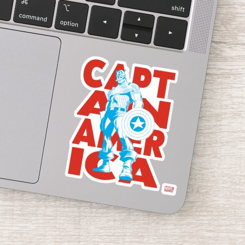 Captain America Typography Character Art Sticker