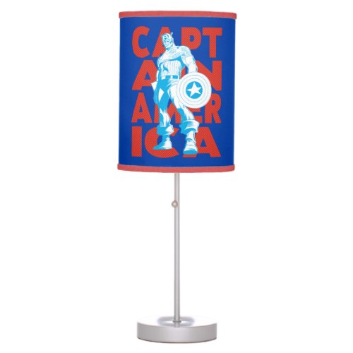 Captain America Typography Character Art Table Lamp