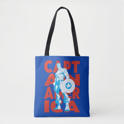 Captain America Typography Character Art Tote Bag
