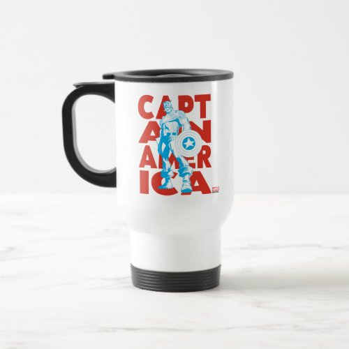 Captain America Typography Character Art Travel Mug