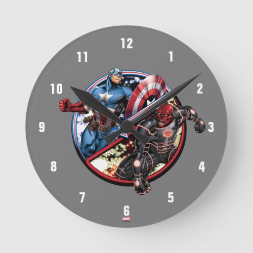 Captain America Versus Red Skull Round Clock