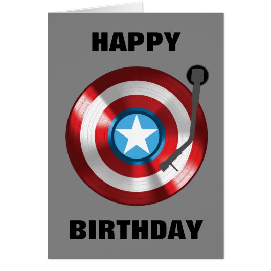 Captain America Vinyl Record Player Cards (Front)