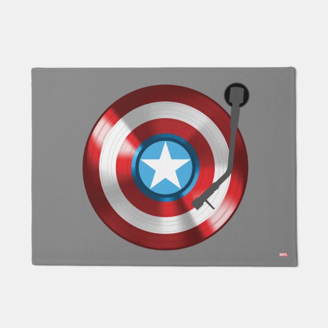 Captain America Vinyl Record Player Doormat (Front)