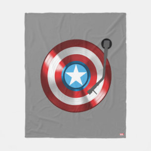 Captain America Vinyl Record Player Fleece Blanket