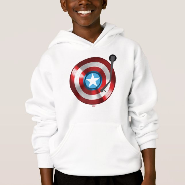 Captain America Vinyl Record Player Hoodie (Front)