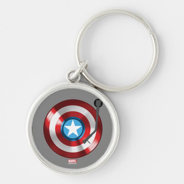 Captain America Vinyl Record Player Keychain (Front)