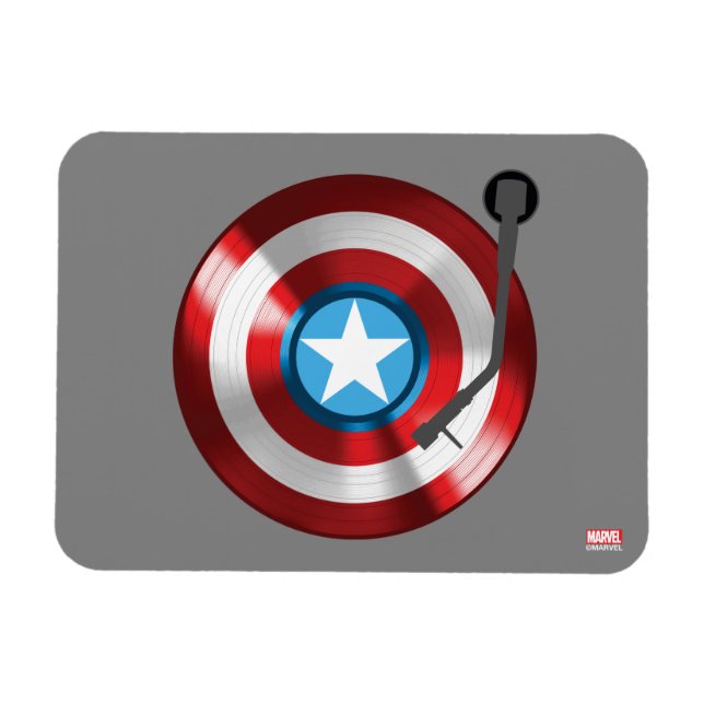 Captain America Vinyl Record Player Magnet (Horizontal)