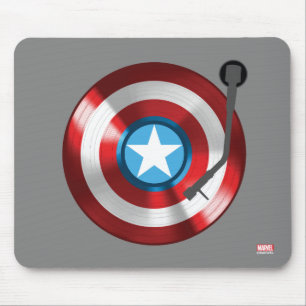 Captain America Vinyl Record Player Mouse Pad
