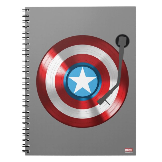 Captain America Vinyl Record Player Notebook (Front)