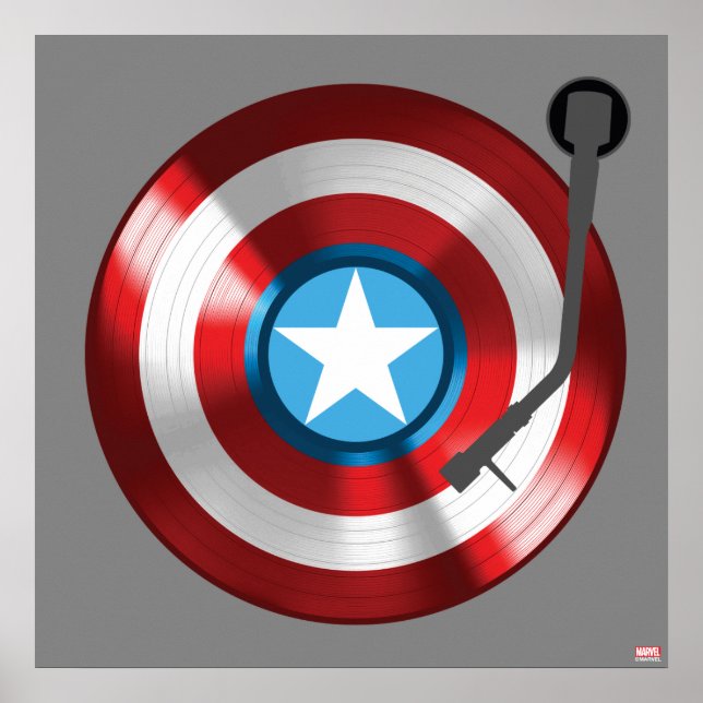 Captain America Vinyl Record Player Poster (Front)
