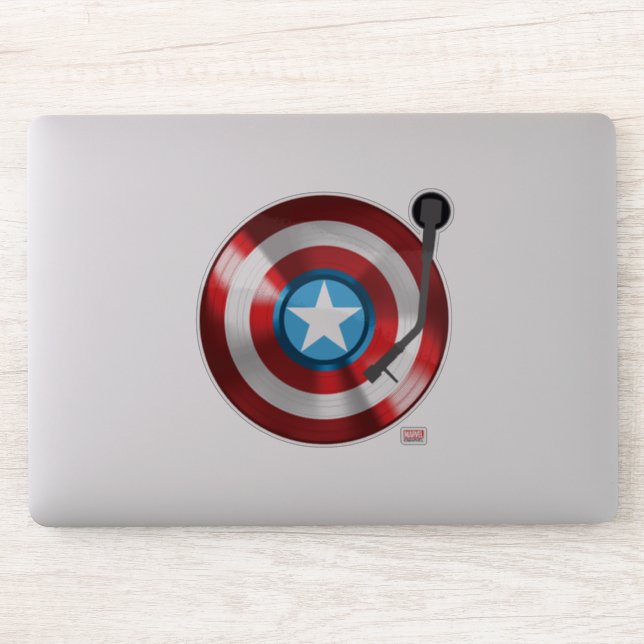 Captain America Vinyl Record Player Sticker (Computer)