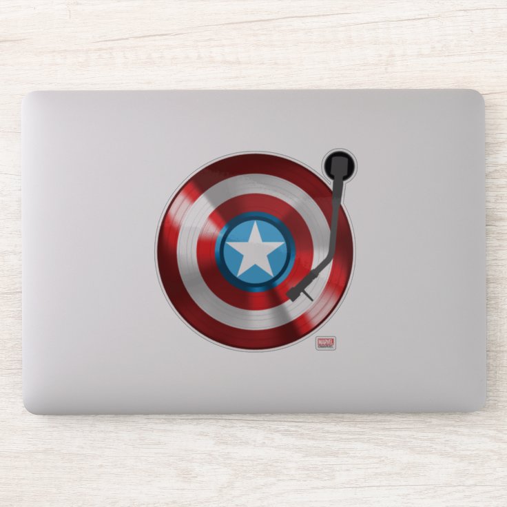 Captain America Vinyl Record Player Sticker Zazzle