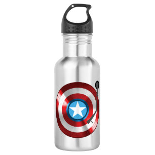 Captain America Vinyl Record Player Water Bottle