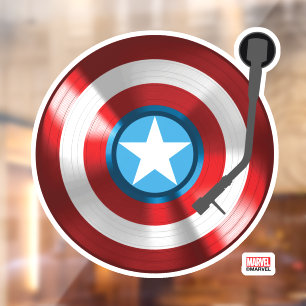 Captain America Vinyl Record Player Window Cling