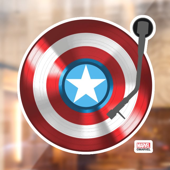 Captain America Vinyl Record Player Window Cling (Sheet 2)