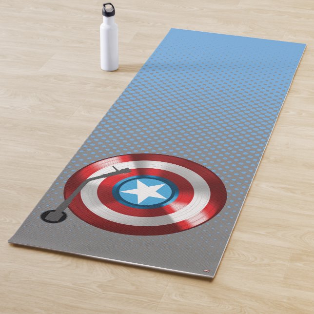 Captain America Vinyl Record Player Yoga Mat (In Situ)