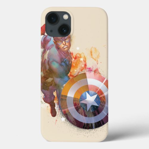 Captain America Watercolor Graphic iPhone 13 Case