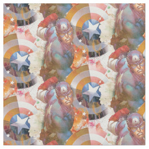 Captain America Watercolor Graphic Fabric