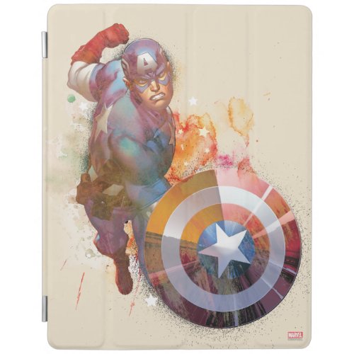 Captain America Watercolor Graphic iPad Smart Cover