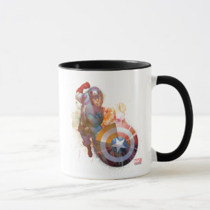 Captain America Watercolor Graphic Mug