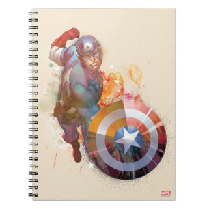 Captain America Watercolor Graphic Notebook